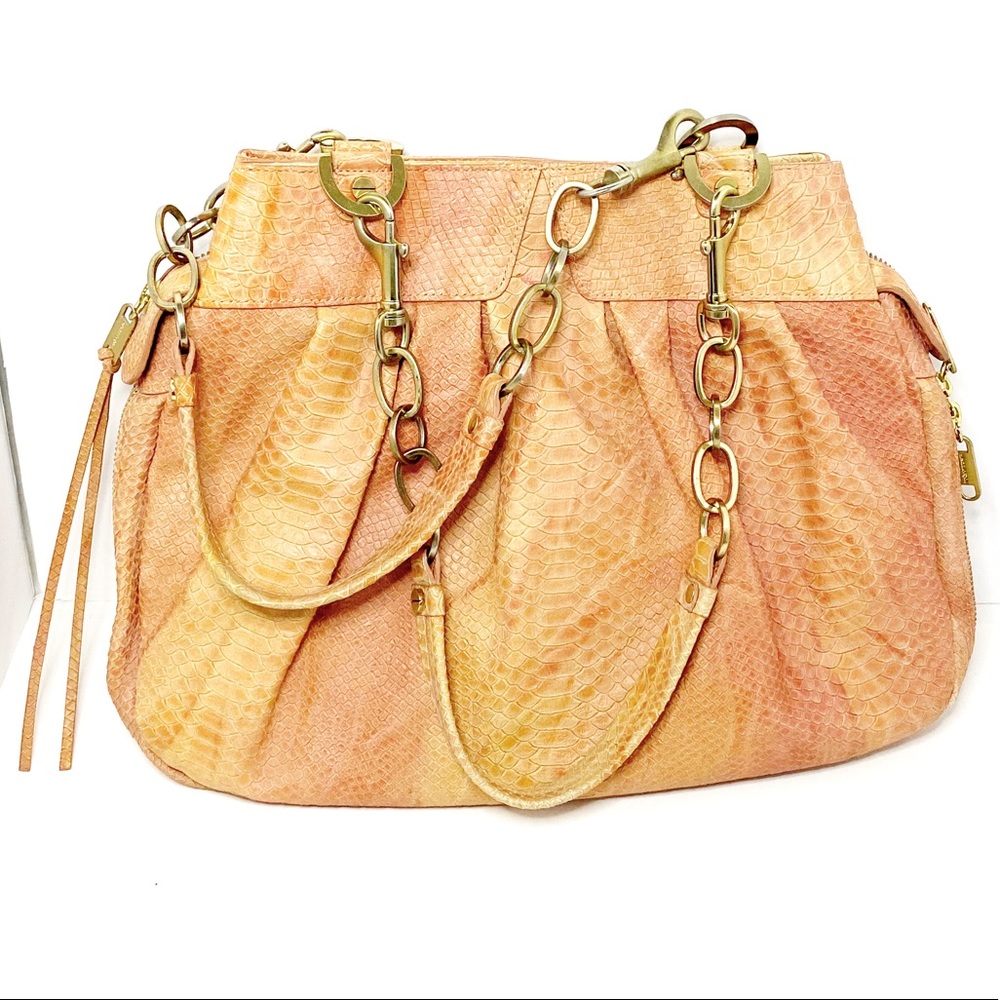 ***Alexis Hudson Snakeskin Chain Strap Purse